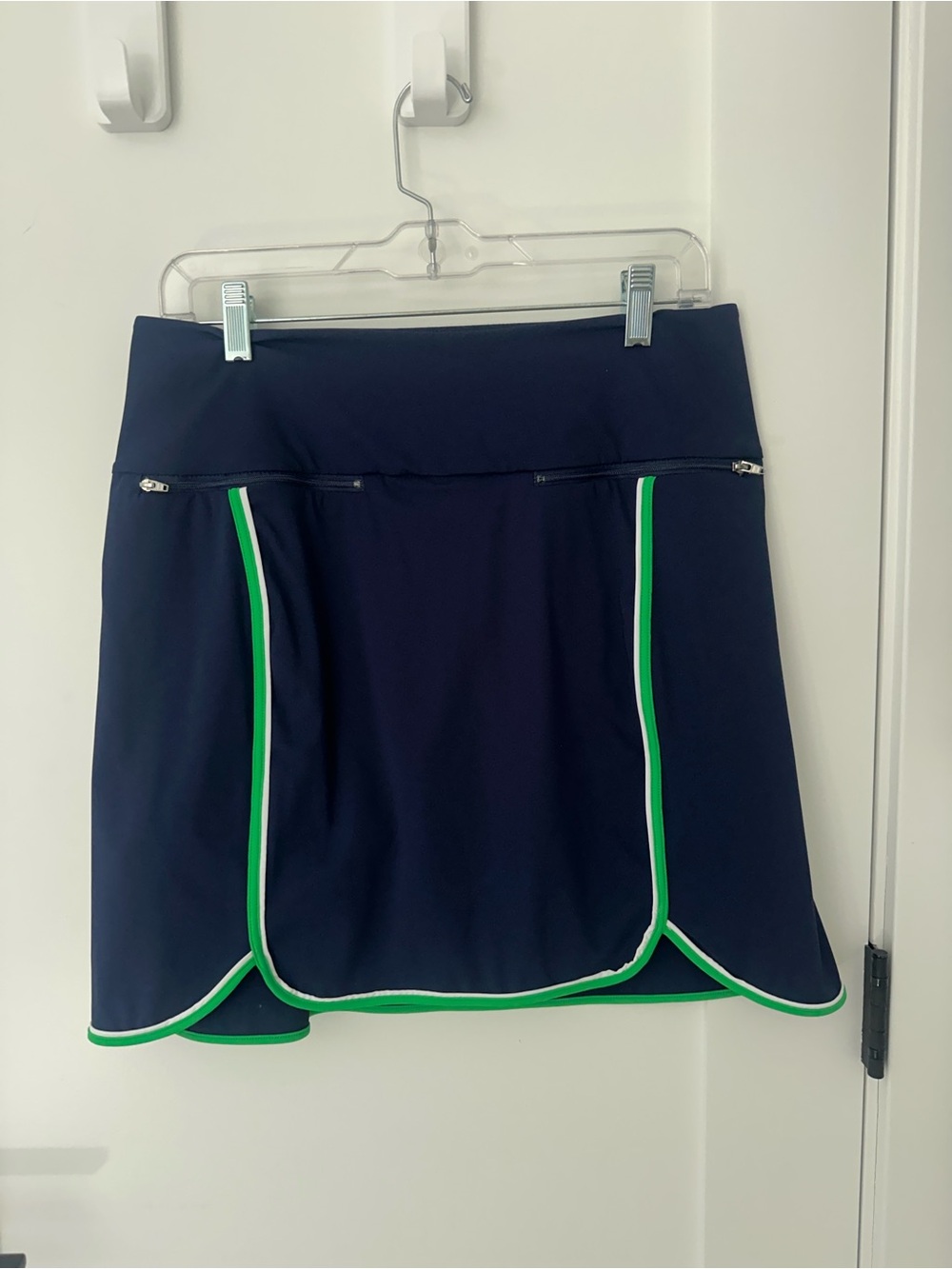 Women’s Kinona Navy Skirt with Bright Green Trim golf skirt